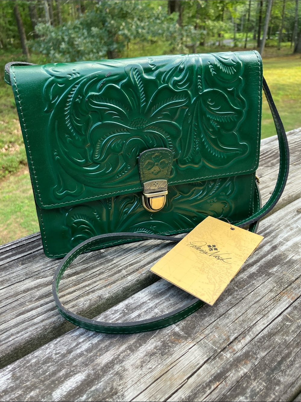 Patricia Nash Laurentina Green Tooled Leather Purse NWT